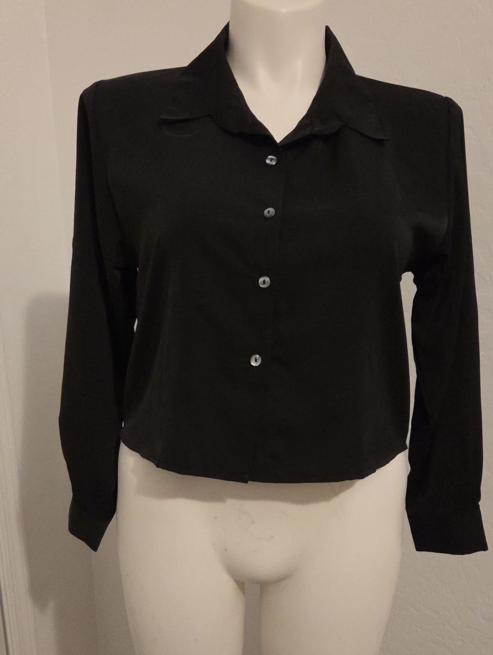 Jon & Anna Black Button-Front Long Sleeve Shirt
